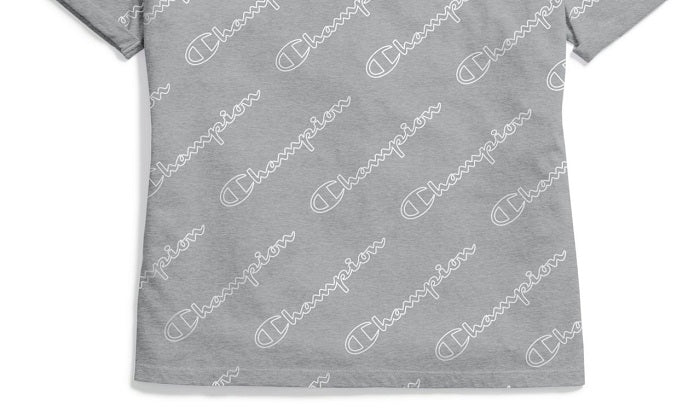 Camiseta Champion Athletics Heritage Feminina Cinza X-Grande