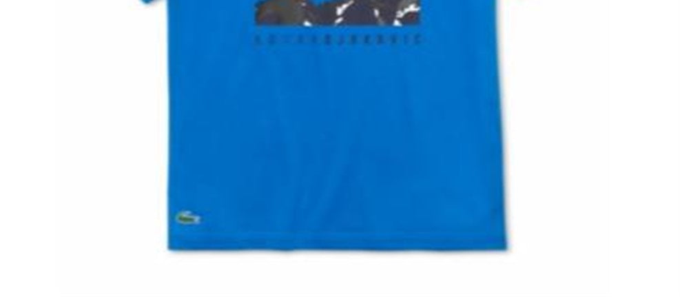 Camiseta Lacoste Masculina Performance Stretch com Logotipo Novak Djokovic Azul Tamanho GG