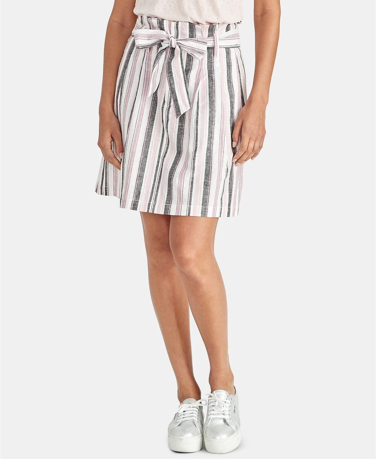 Saia feminina Ania Paperbag, tamanho 8, rosa, Rachel Roy