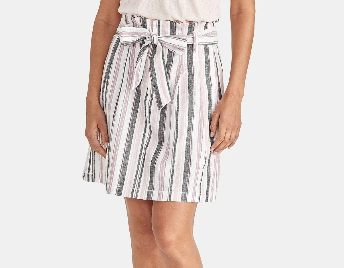 Saia feminina Ania Paperbag, tamanho 8, rosa, Rachel Roy