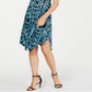 Vestido feminino com argola cruzada Ikat da INC International Concepts, tamanho pequeno, azul, tamanho S