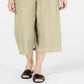 Calça Capri Texturizada com Amarração Frontal Feminina JM Collection Areia Tamanho Claro Petite G