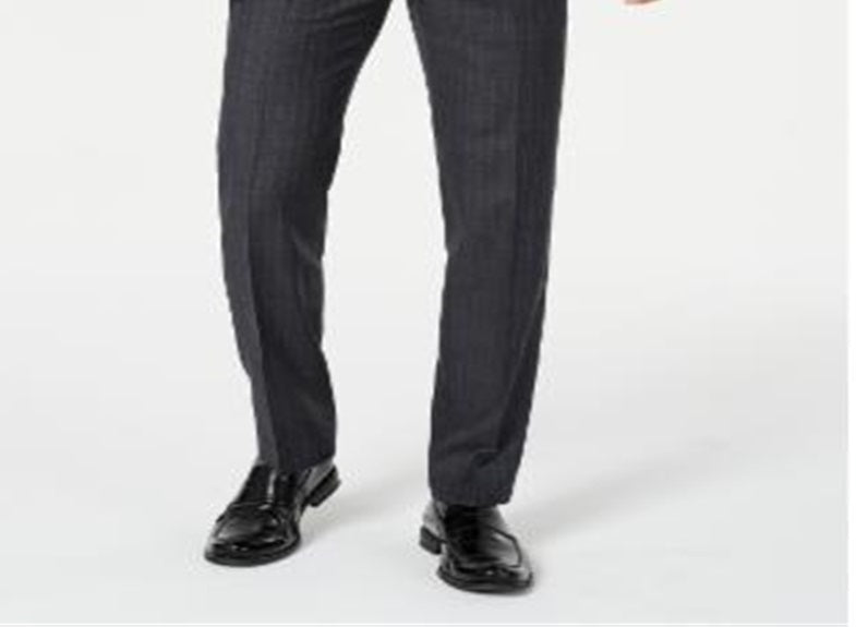 Calça de terno Ralph Lauren Classic Fit UltraFlex Stretch Stripe Masculina Cinza Tamanho 52X30