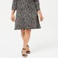 Vestido rodado com estampa floral feminino Karen Scott, preto, tamanho pequeno G
