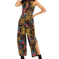 Macacão feminino estampado com decote halter Thalia Sodi, preto, tamanho X-S