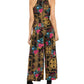 Macacão feminino estampado com decote halter Thalia Sodi, preto, tamanho X-S