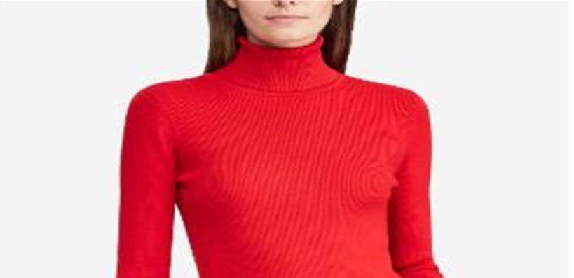 Suéter Ralph Lauren Feminino Gola Alta Canelada Listras Pretas e Brancas Tamanho P