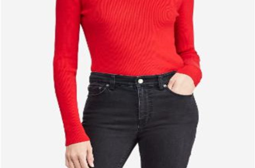 Suéter Ralph Lauren Feminino Gola Alta Canelada Listras Pretas e Brancas Tamanho P