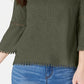 Blusa feminina estilo &amp; co com manga sino e acabamento em crochê, verde, tamanho pequeno M