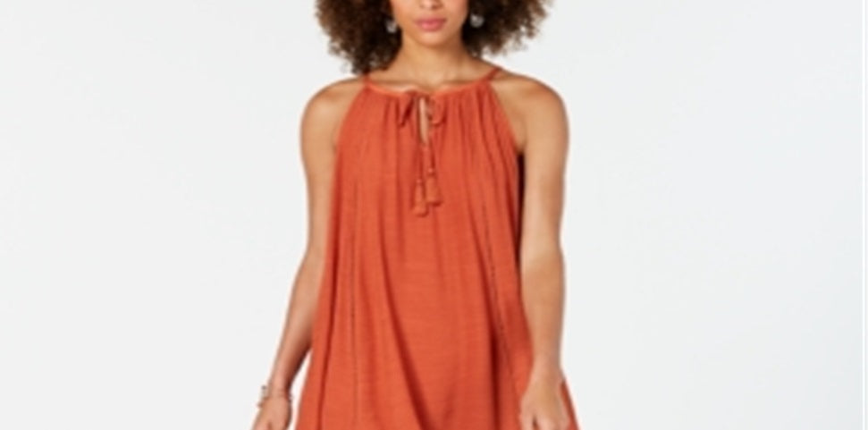 Vestido curto de festa feminino Style &amp; Co em camadas, laranja, tamanho X-S