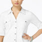Camisa utilitária feminina Style &amp; Co, branca, tamanho pequeno M