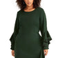 Vestido tubinho com babados plus size da Rachel Roy feminino, verde, tamanho 20W