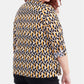 Camisa utilitária estampada plus size feminina NY Collection, amarelo escuro, tamanho 2X