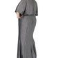 Vestido blusão feminino plus size metálico Maree Pour Toi cinza tamanho 12