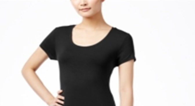 Vestido evasê de manga curta feminino Style &amp; Co, preto, tamanho pequeno L