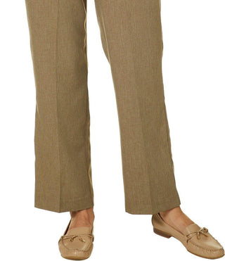 Calça texturizada feminina Alfred Dunner Boardroom marrom tamanho 12 pequena