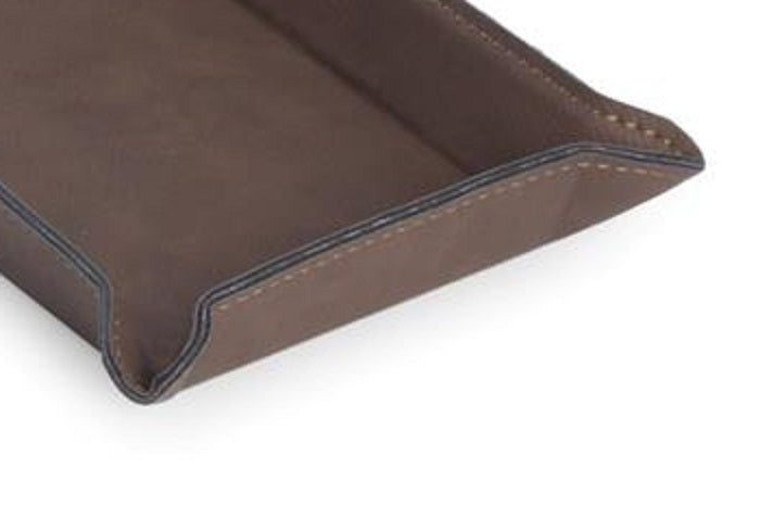 Bandeja de manobrista retangular de couro sintético rústico Bey-Berk masculina, marrom, tamanho regular