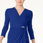 Vestido envelope falso feminino Charter Club, azul, tamanho pequeno G