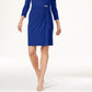 Vestido envelope falso feminino Charter Club, azul, tamanho pequeno G