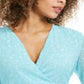 Charter Club feminino Clip Dot Wrap Top azul tamanho grande