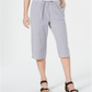Calça Capri Karen Scott Feminina de Algodão Seersucker Azul Tamanho G