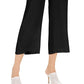 Calças culotte femininas sólidas com amarração frontal, INC Iternational Concepts, pretas, tamanho pequeno S