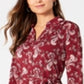 Camisa polo feminina estampada Charter Club tamanho Cranberry - Petite P/M