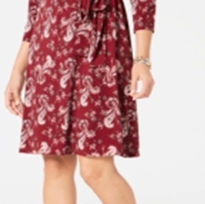Camisa polo feminina estampada Charter Club tamanho Cranberry - Petite P/M