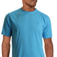 Camiseta masculina Attack Life com gola redonda e logotipo, tamanho médio, azul