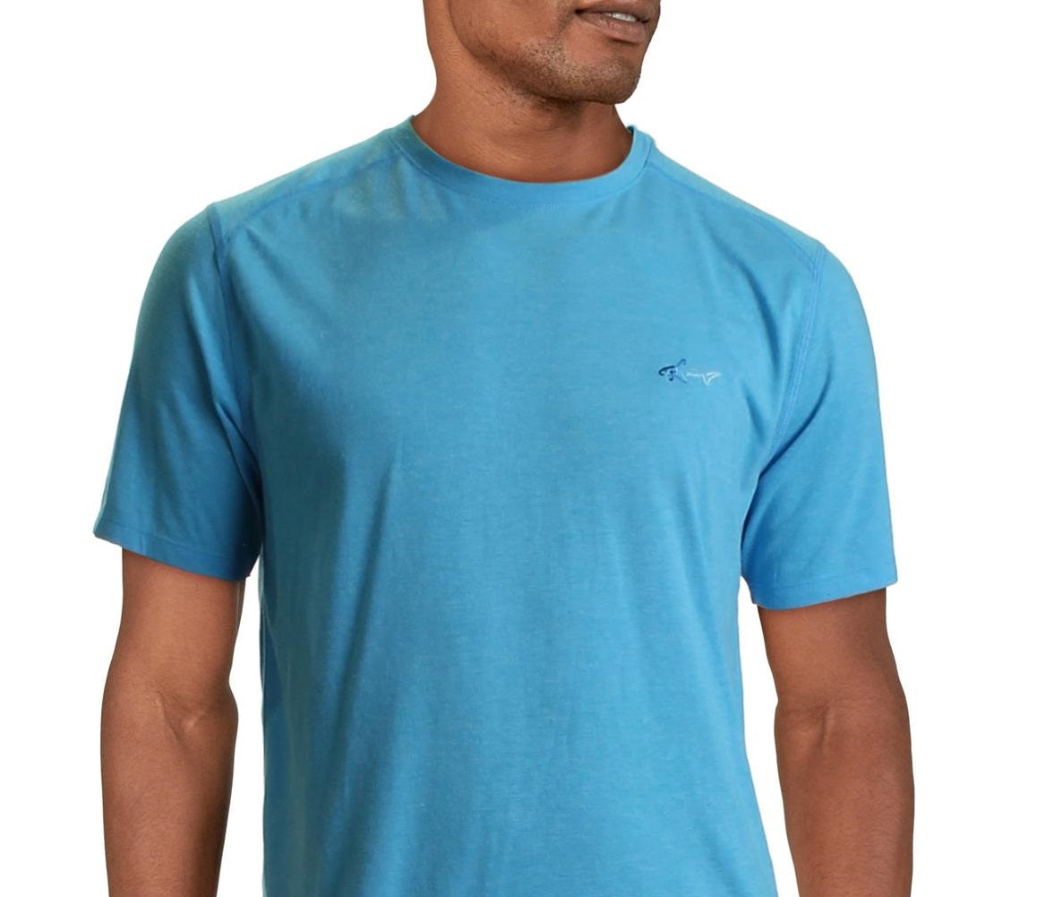 Camiseta masculina Attack Life com gola redonda e logotipo, tamanho médio, azul