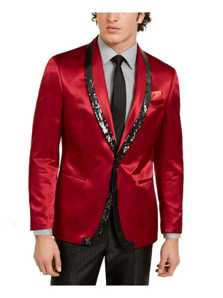Blazer smoking masculino Tallia de cetim com lantejoulas vermelho tamanho 38 R