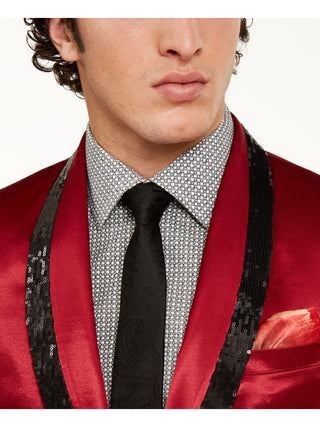 Blazer smoking masculino Tallia de cetim com lantejoulas vermelho tamanho 38 R
