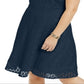Vestido feminino plus size Charter Club com bainha evasê e renda, tamanho 1X