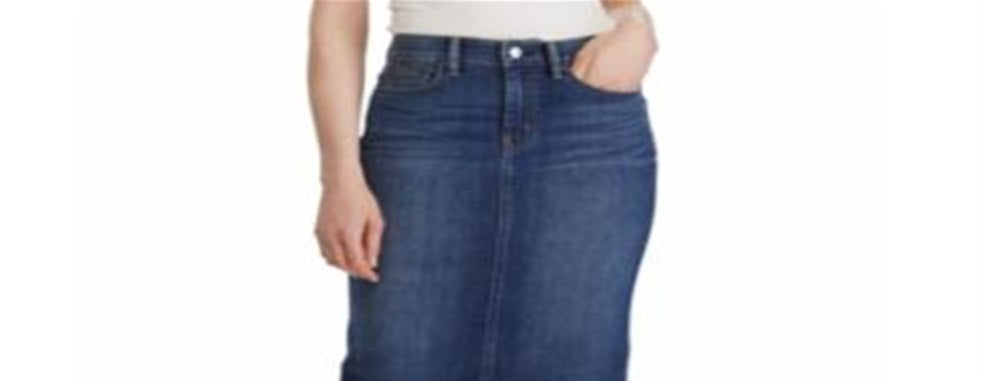 Saia jeans feminina Ralph Lauren Curvy Sculpted azul tamanho 8