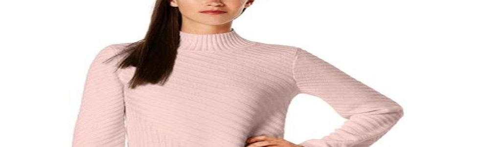 Suéter feminino Charter Club com gola falsa e pontos mistos, rosa, tamanho XX-G