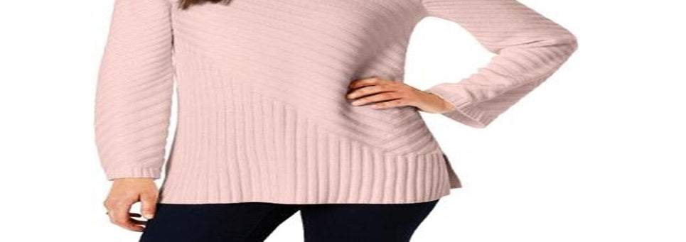 Suéter feminino Charter Club com gola falsa e pontos mistos, rosa, tamanho XX-G