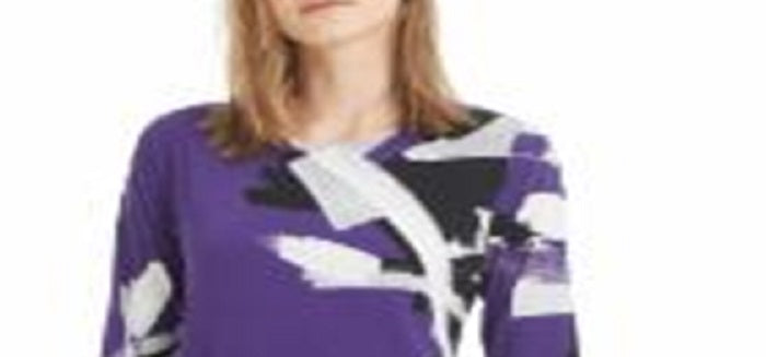 Blusa feminina estampada Alfani, roxa, tamanho pequeno G
