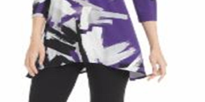 Blusa feminina estampada Alfani, roxa, tamanho pequeno G