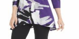 Blusa feminina estampada Alfani, roxa, tamanho pequeno G