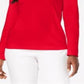 Karen Scott Blusa feminina de algodão com decote redondo, vermelha, tamanho extragrande