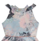 Vestido floral jacquard para meninas, edições raras, rosa, tamanho 6