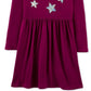 Vestido de malha com lantejoulas e estrelas Carter's Little &amp; Big Girls, roxo, tamanho 8