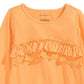 Camiseta infantil de algodão com babados First Impressions para meninas, tamanho 3T, amarela