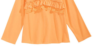 Camiseta infantil de algodão com babados First Impressions para meninas, tamanho 3T, amarela