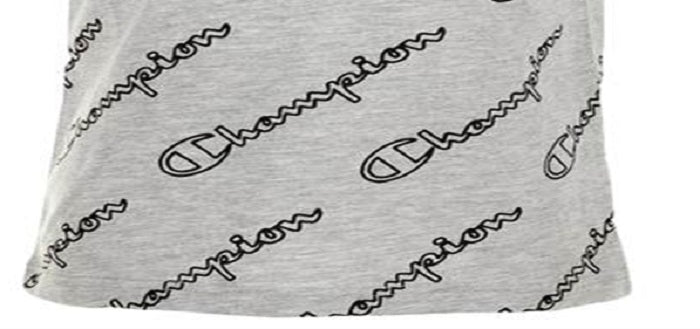 Camiseta Champion Little Boy's Allover Open Script Cinza Tamanho 4