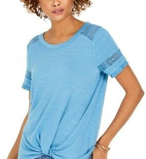 Top de renda com detalhes estilo &amp; co feminino roxo tamanho extrapequeno