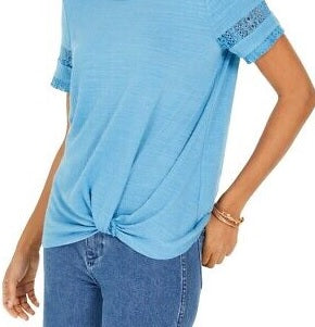 Top de renda com detalhes estilo &amp; co feminino roxo tamanho extrapequeno