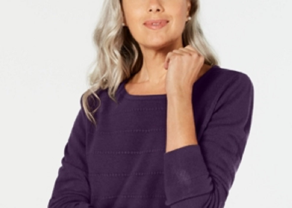 Karen Scott Suéter Listrado Texturizado Feminino Roxo Tamanho XX-G
