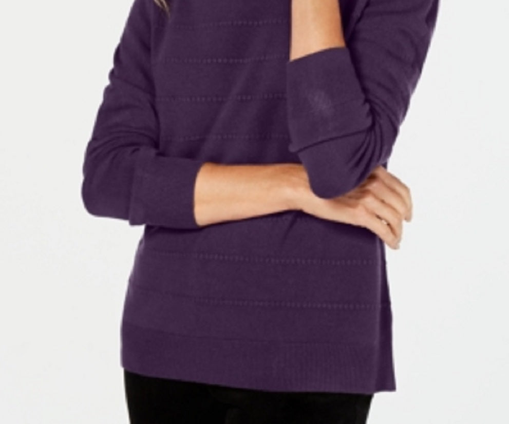 Karen Scott Suéter Listrado Texturizado Feminino Roxo Tamanho XX-G