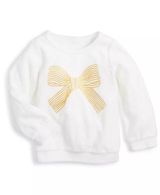 Primeiras impressões - Blusa de veludo com laço para bebês meninas, tamanho 12 meses
